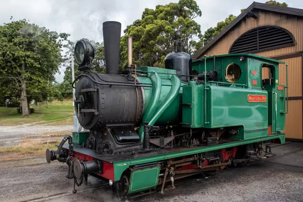 Historische Dampflokomotive in Queenstown auf Tasmanien