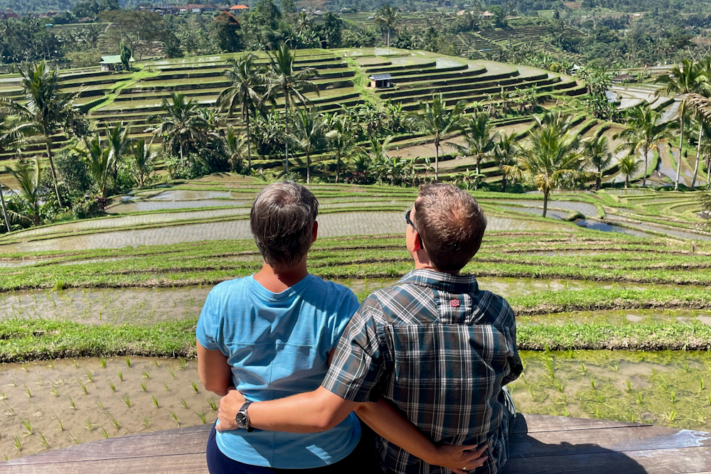 Besuch der Jatiluwih Reisterrassen auf Bali, Indonesien