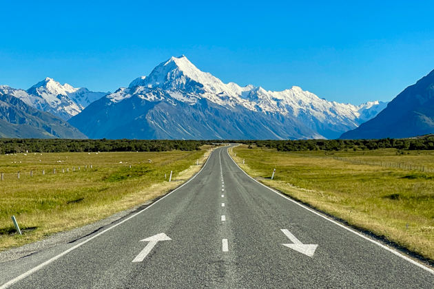 Blick auf den Mount Cook, Neuseeland