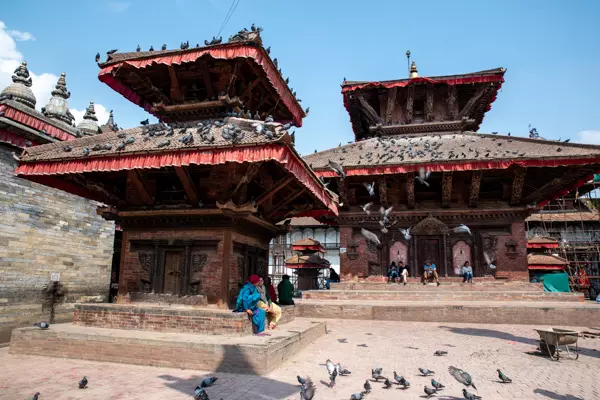 Tempel am Durbar Square in der Altstadt von Kathmandu, Nepal