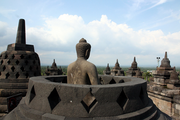 Borobudur, größte buddhistische Tempelanlage der Welt auf der Insel Java, Indonesien